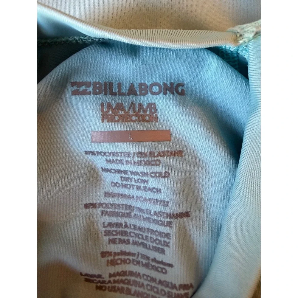 Billabong Kids‎ Long Sleeve Rash Guard Swim Shirt UVA/UVB Size Large
